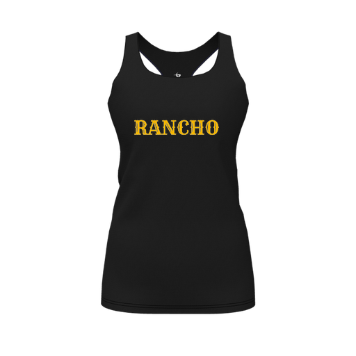 [CUS-DFW-RCBK-PER-BLK-FYS-LOGO2] Racerback Tank Top (Female Youth S, Black, Logo 2)