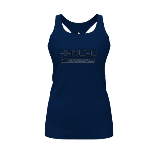 [CUS-DFW-RCBK-PER-NVY-FYS-LOGO1] Racerback Tank Top (Female Youth S, Navy, Logo 1)