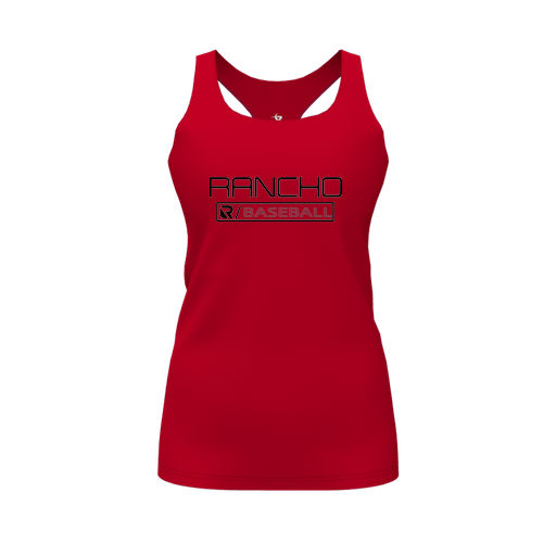 [CUS-DFW-RCBK-PER-RED-FYS-LOGO1] Racerback Tank Top (Female Youth S, Red, Logo 1)