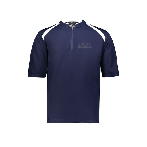 [229581-AS-NVY-LOGO1] Men's Dugout Short Sleeve Pullover (Adult S, Navy, Logo 1)
