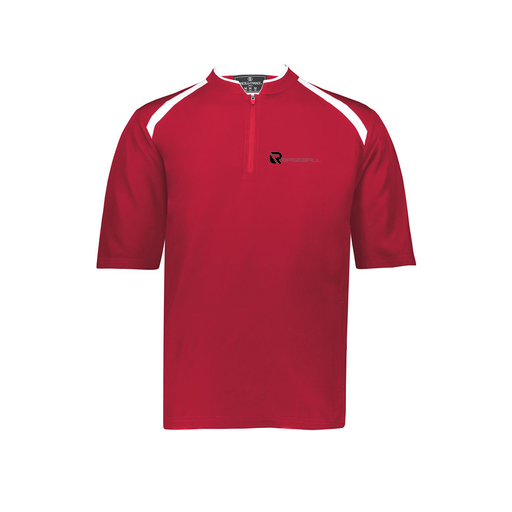 [229581-AS-RED-LOGO3] Men's Dugout Short Sleeve Pullover (Adult S, Red, Logo 3)