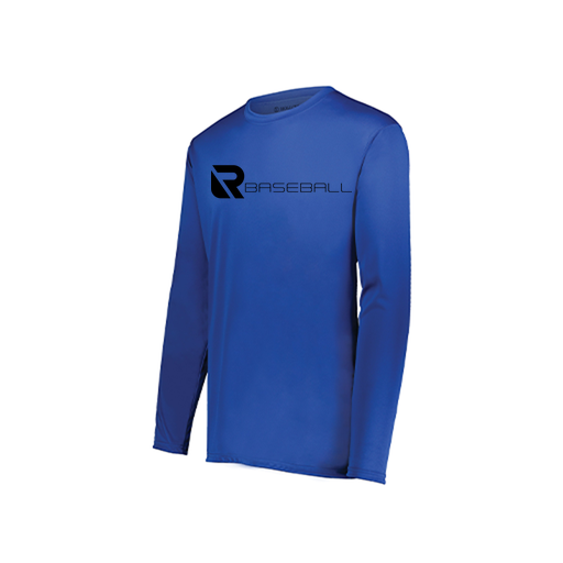 [222823.060.S-LOGO3] Youth LS Smooth Sport Shirt (Youth S, Royal, Logo 3)