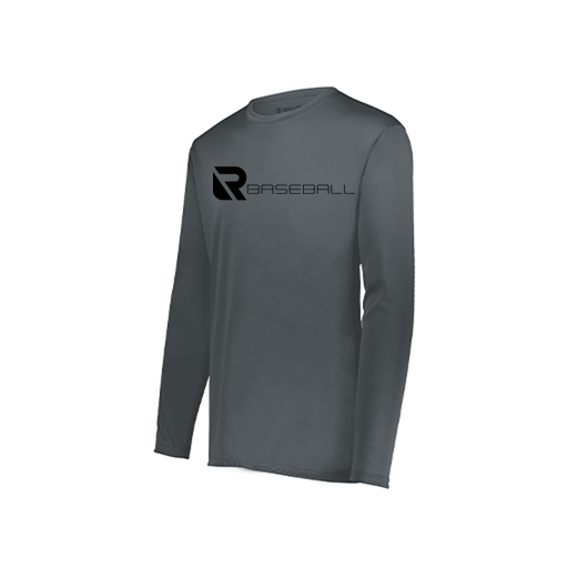 [222823.059.S-LOGO3] Youth LS Smooth Sport Shirt (Youth S, Gray, Logo 3)