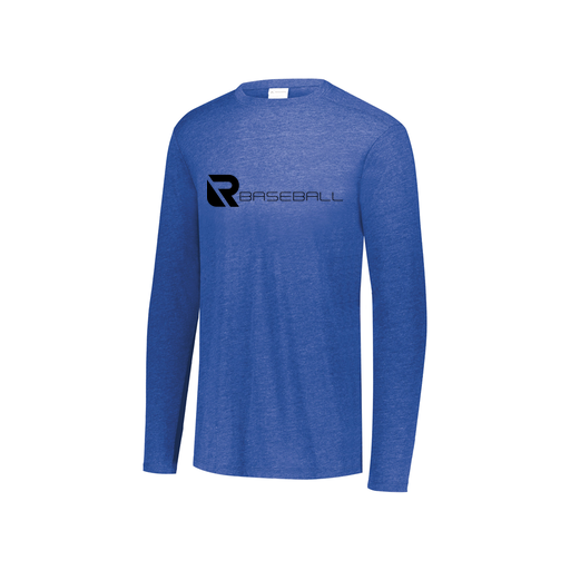 [FTLCUBRY-YS-LOGO3] Decker Youth Tri-Blend T-Shirt - Long Sleeve (Youth S, Royal, Logo 3)