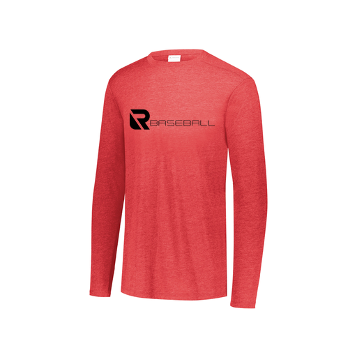 [FTLCUBRD-YS-LOGO3] Decker Youth Tri-Blend T-Shirt - Long Sleeve (Youth S, Red, Logo 3)