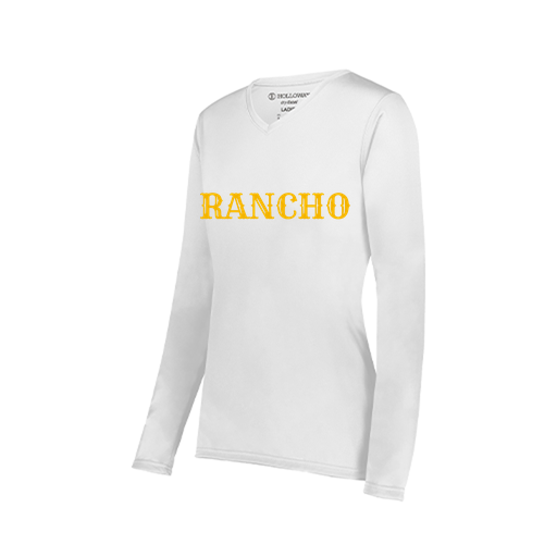 [222824.005.S-LOGO2] Ladies LS Smooth Sport Shirt (Female Adult S, White, Logo 2)