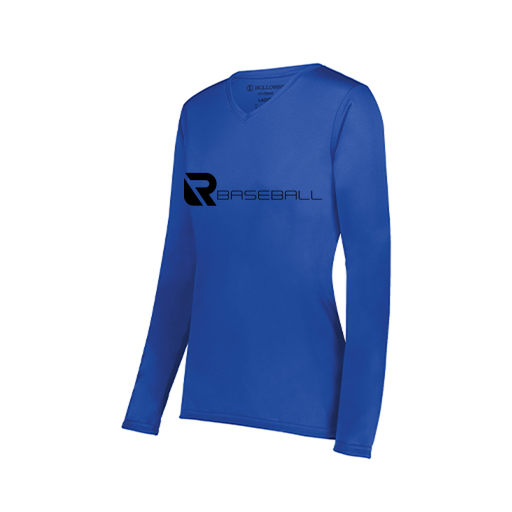[222824.060.S-LOGO3] Ladies LS Smooth Sport Shirt (Female Adult S, Royal, Logo 3)