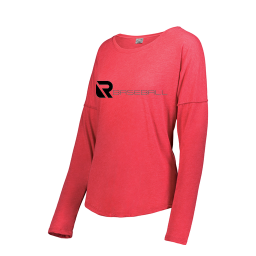 [FTLCUBRD-FAS-LOGO3] Decker Women's Tri-Blend T-Shirt - Long Sleeve (Female Adult S, Red, Logo 3)